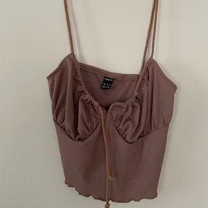 Brown Sinched Tank Top